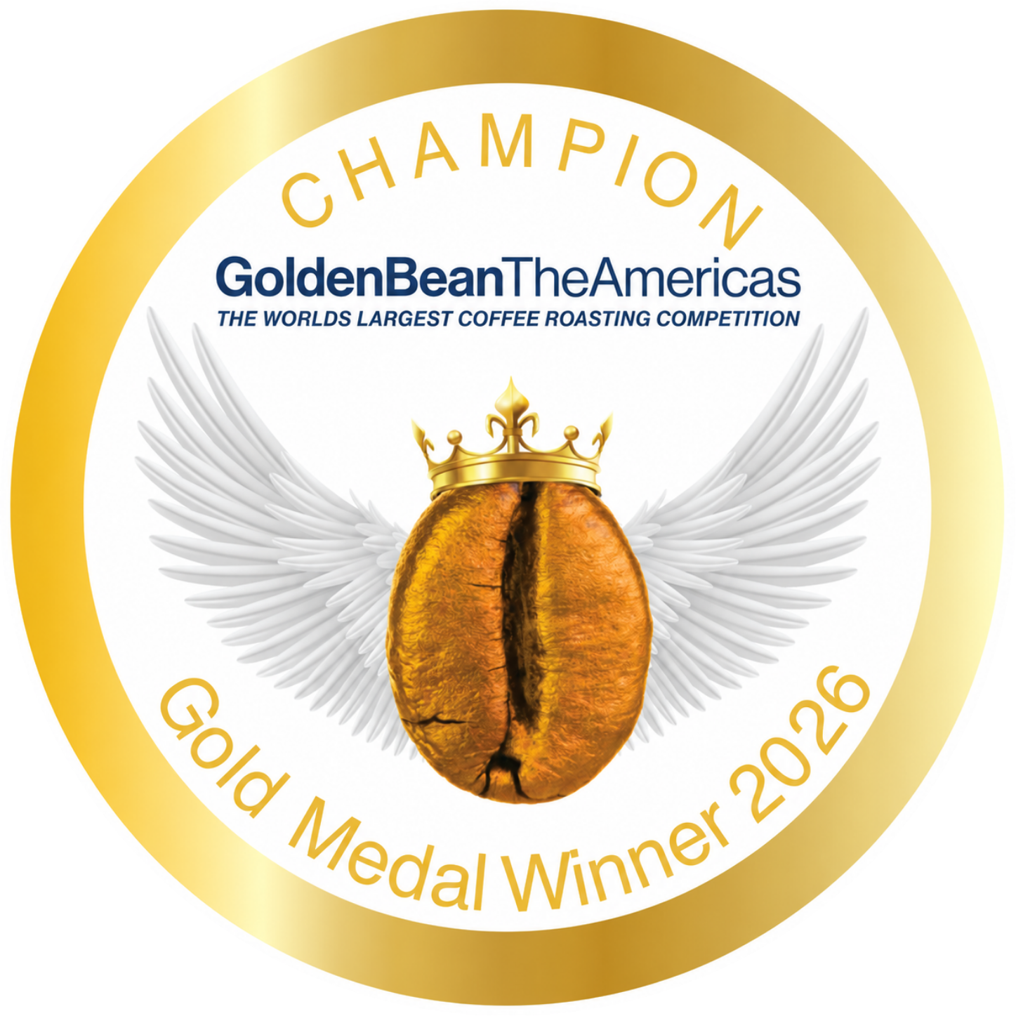 Official Golden Bean Americas 2026 Gold Medal Winner artwork