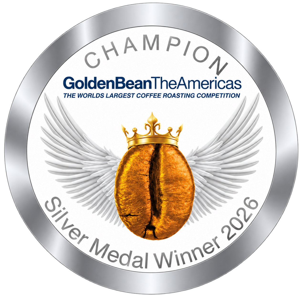 Official Golden Bean Americas 2026 Silver Medal Winner artwork